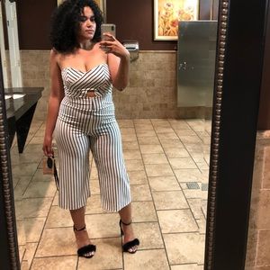 Stripped strapless jumper